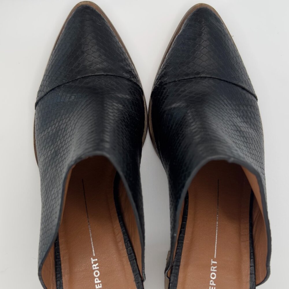 Report Pointed Toe Tosh Mule Block Heel Black Sna… - image 4
